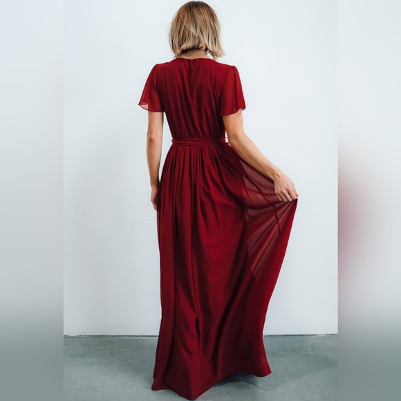 Baltic Born Kristina Maxi Dress in burgundy - S - Picture 2 of 6